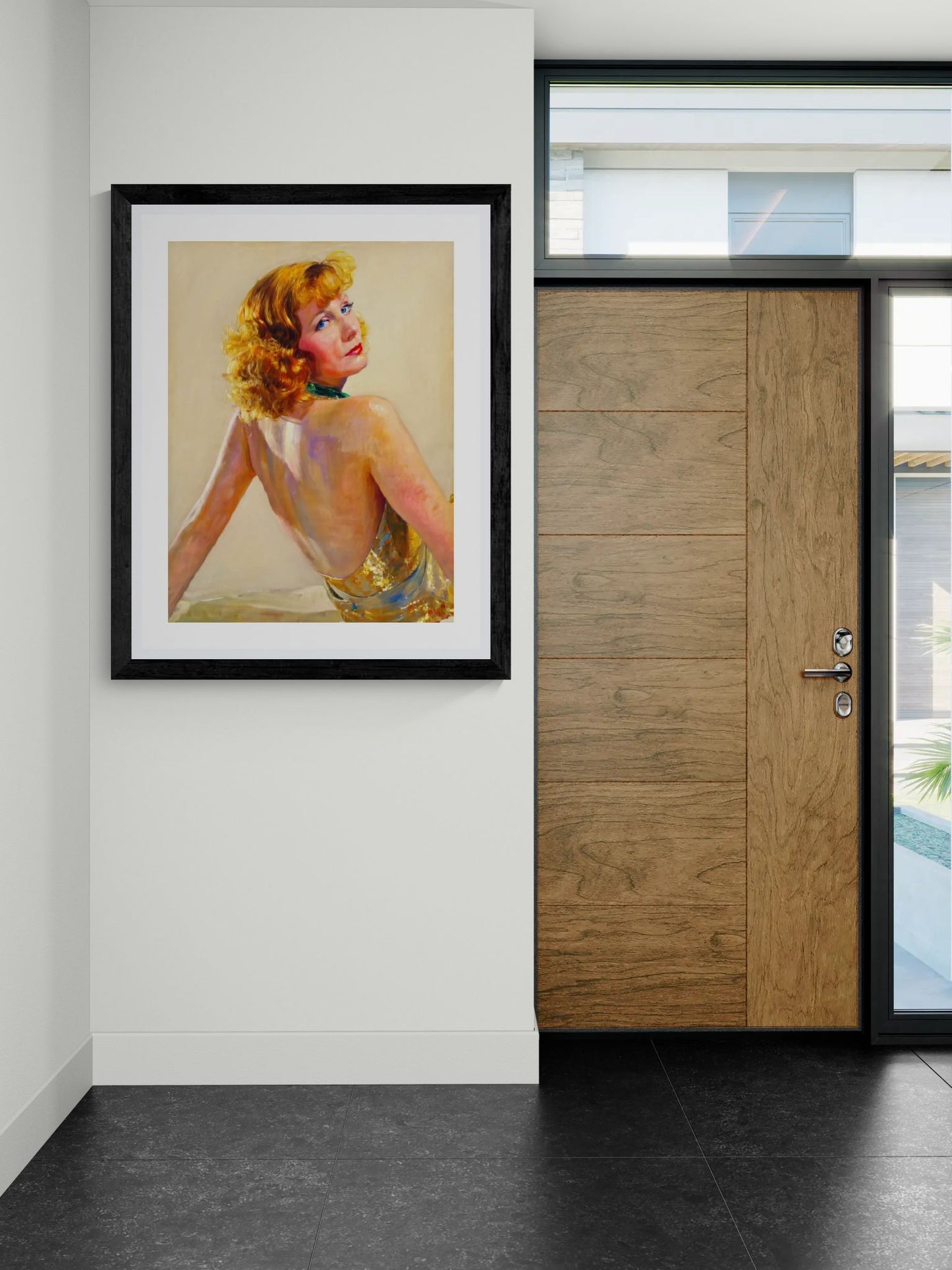 Vintage Pin-Up Art Poster - Glamorous Back-View Portrait Rolled Art Print