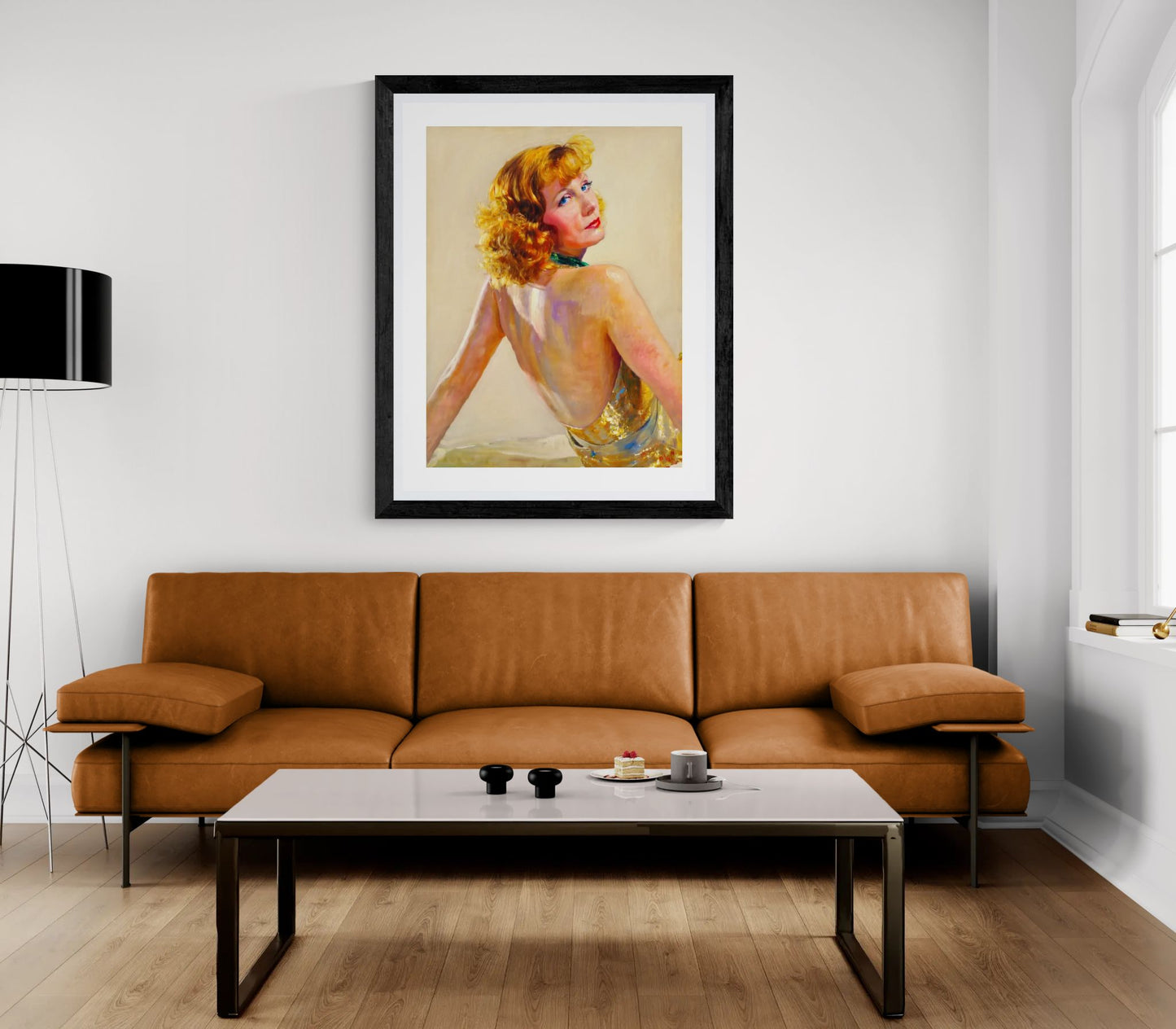 Vintage Pin-Up Art Poster - Glamorous Back-View Portrait Rolled Art Print