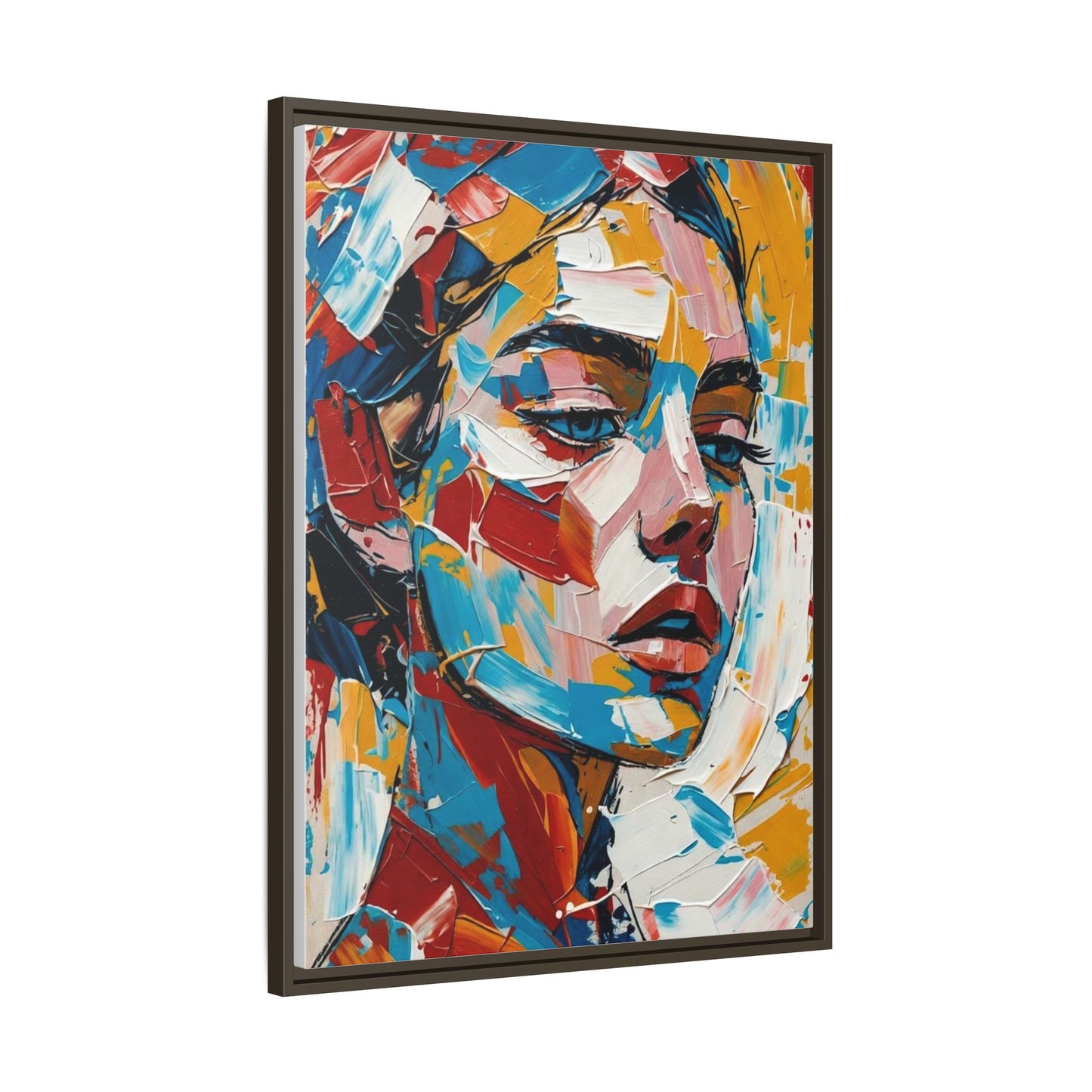 Colorful Abstract Portrait Framed Canvas Print