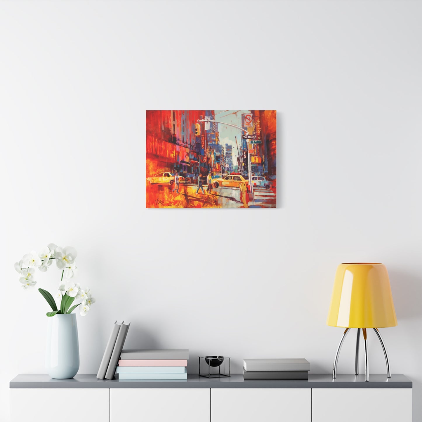 New York 7th AV attributed to Voke Canvas Wall Art — Matte Stretched Canvas