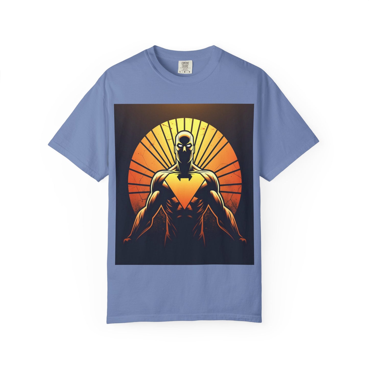Superhero Sunrise T-Shirt — Bold Chest Emblem Graphic