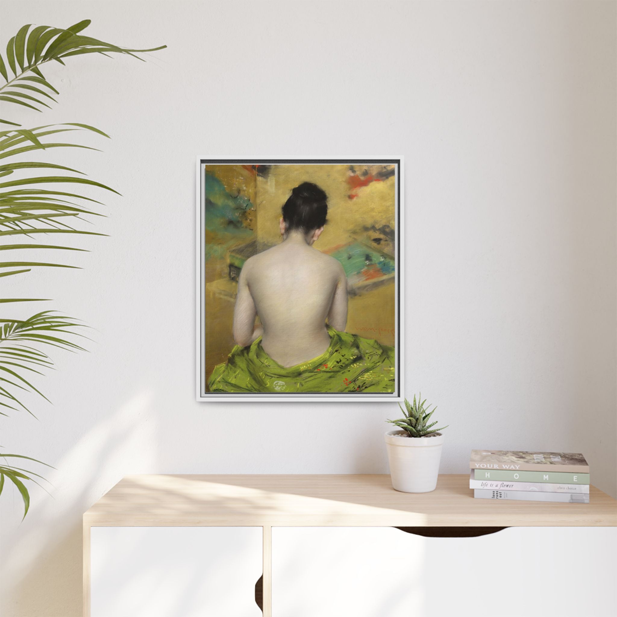 Study of Flesh Color and Gold by William Merritt Chase Framed Matte Canvas Art