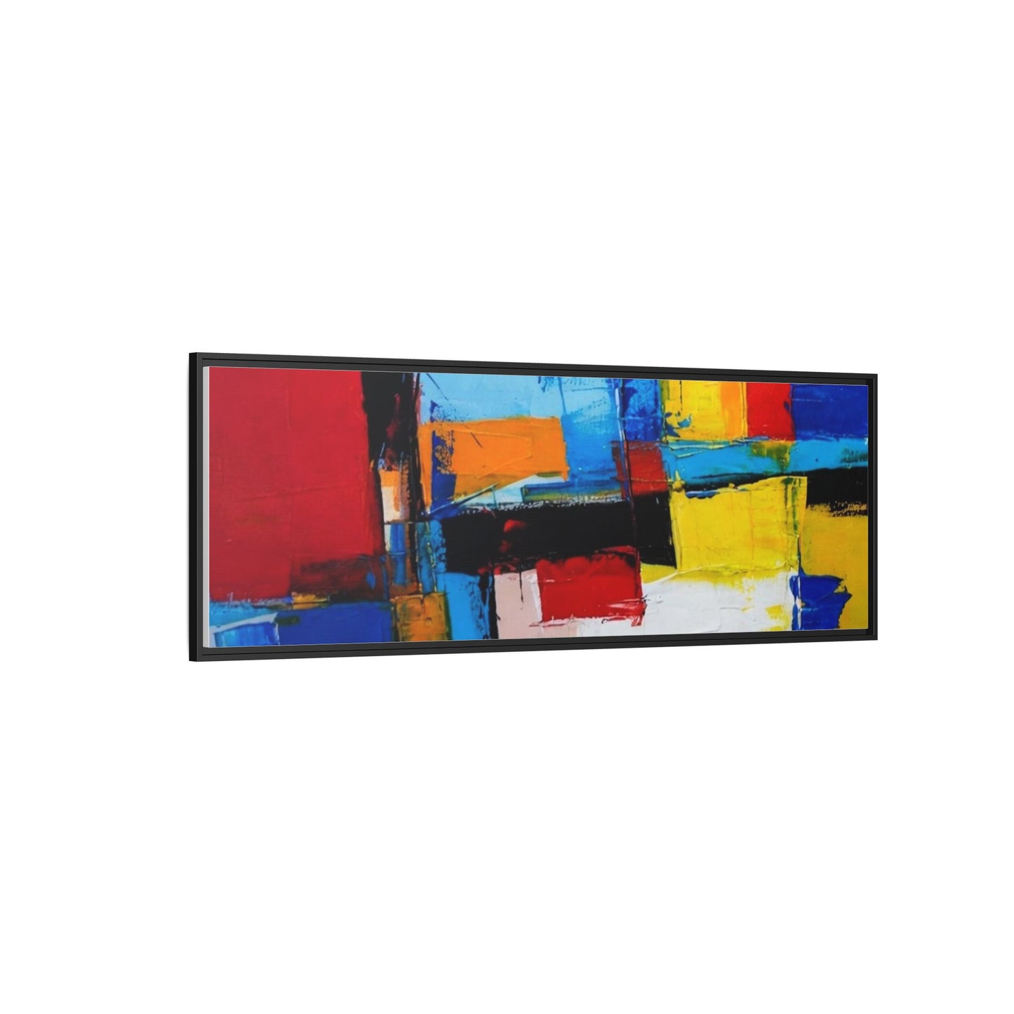 Abstract Color Block Matte Canvas Framed Wall Art