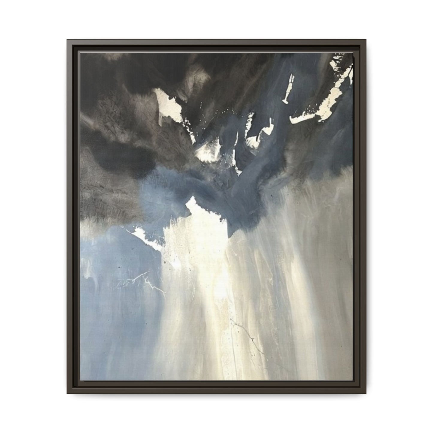 Framed Matte Canvas Art — Moody Abstract Sky Painting