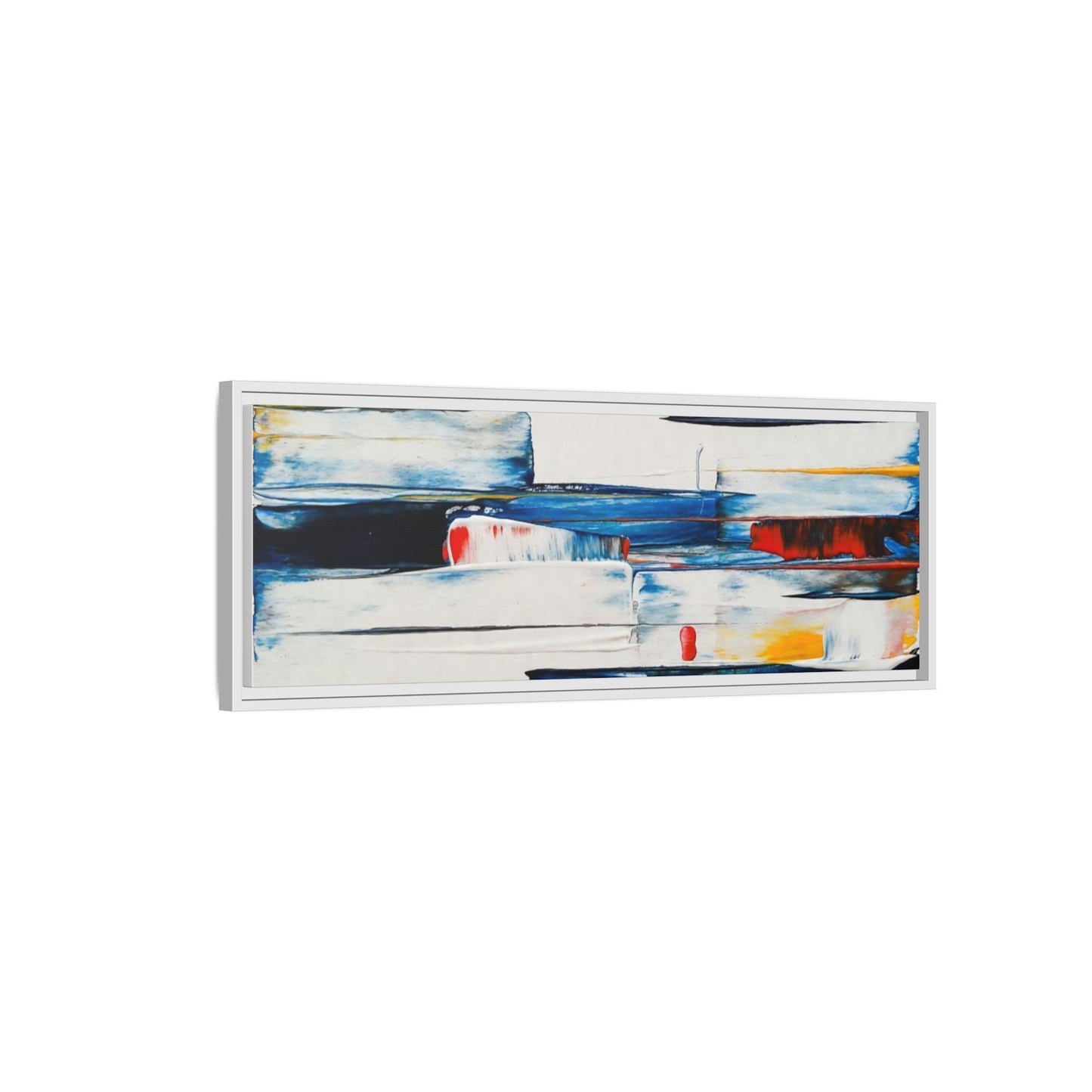 Abstract Coastal Brushstrokes Framed Canvas Print