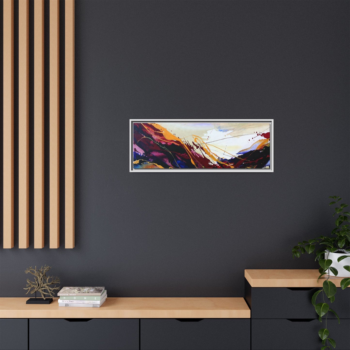 Abstract Flow Matte Canvas Framed Wall Art