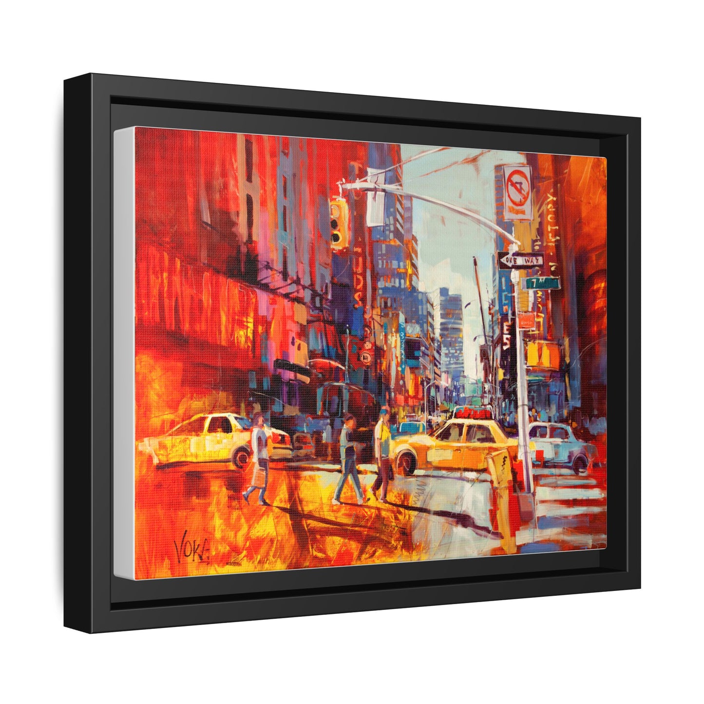 New York 7th AV attributed to Voke Framed Matte Canvas – Art Print
