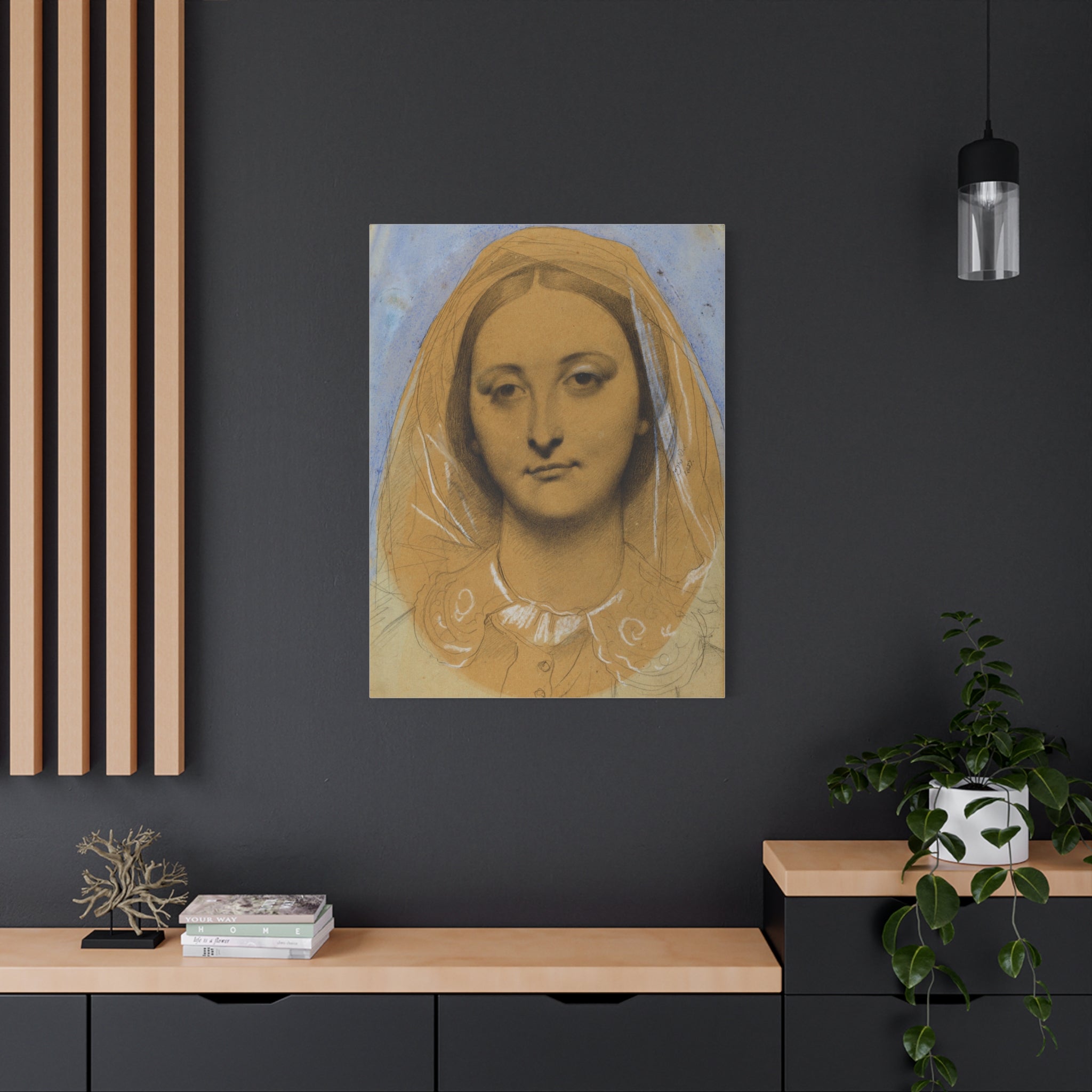Mademoiselle Mary de Borderieux by Jean Auguste Dominique Ingres Matte Stretched Canvas Wall Art
