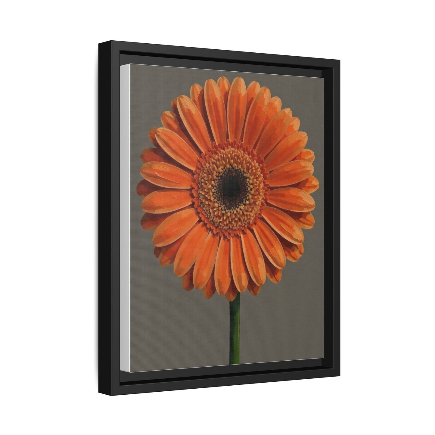 Orange Gerbera Daisy Matte Canvas Print (Framed)