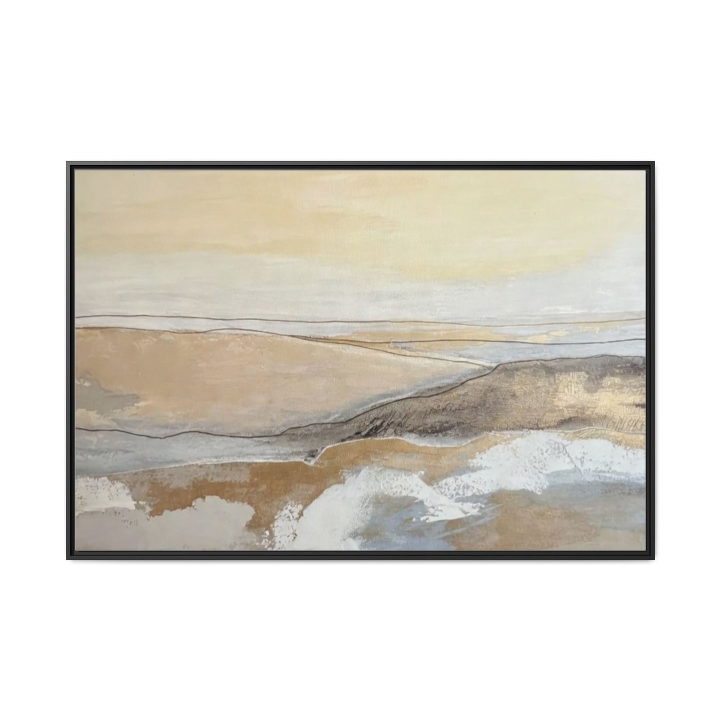 Framed Abstract Coastal Landscape Matte Canvas Wall Art
