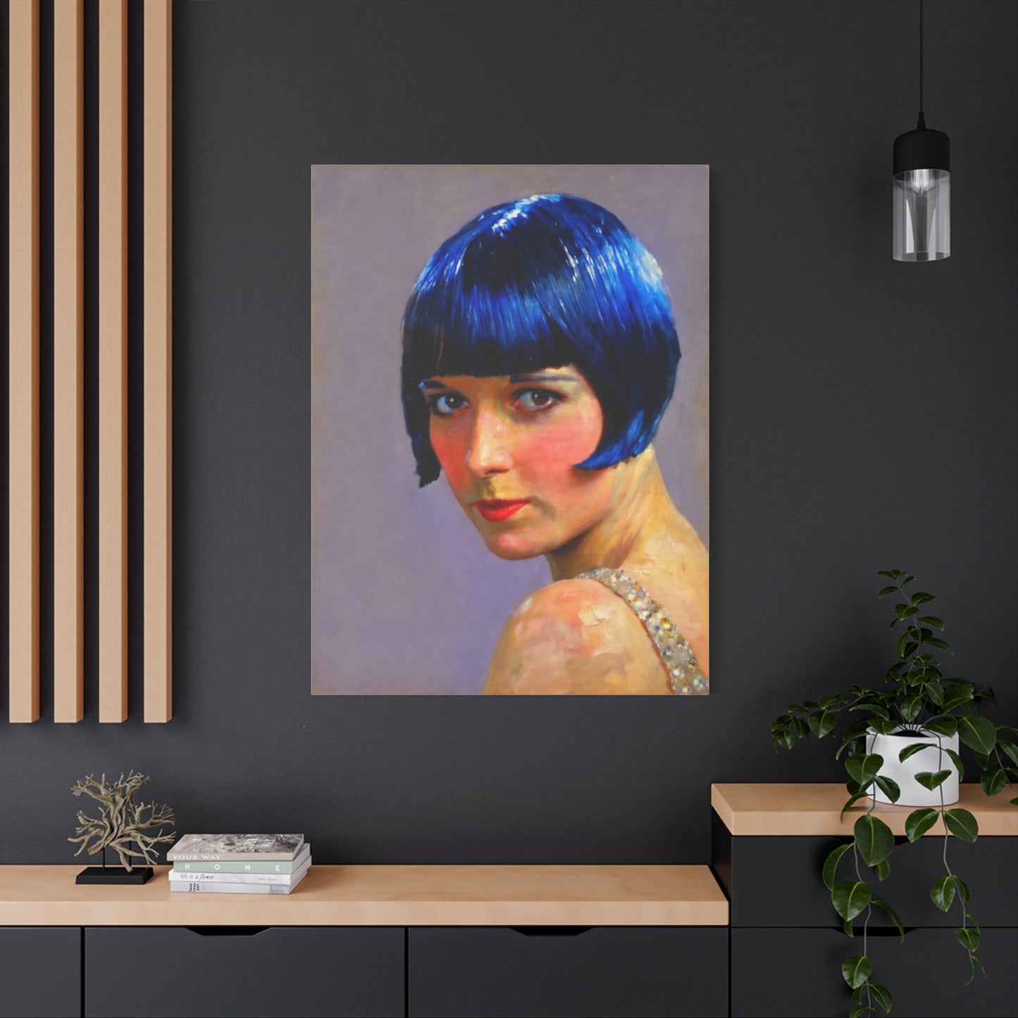 Blue Bob Portrait Matte Canvas Print - Stretched Wall Art