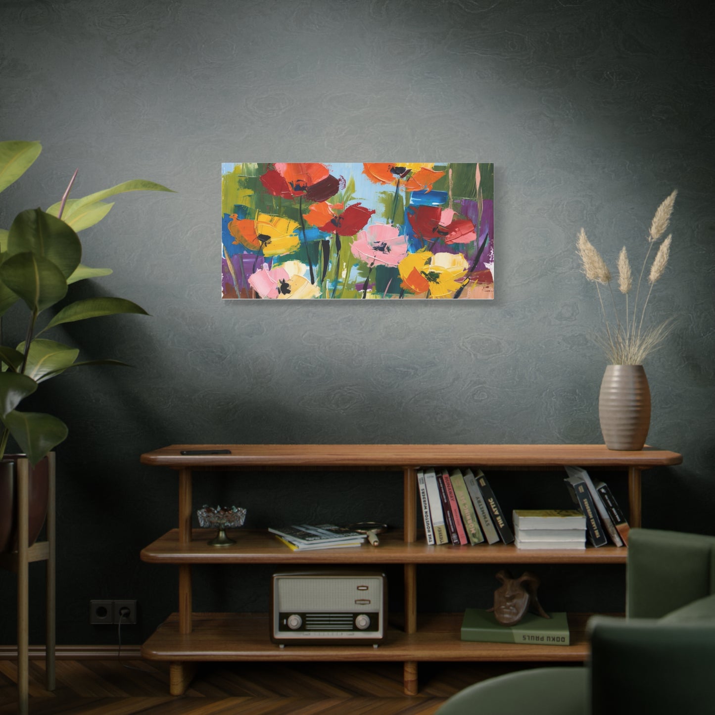 Colorful Abstract Floral Canvas Wall Art — Matte Stretched 1.25"