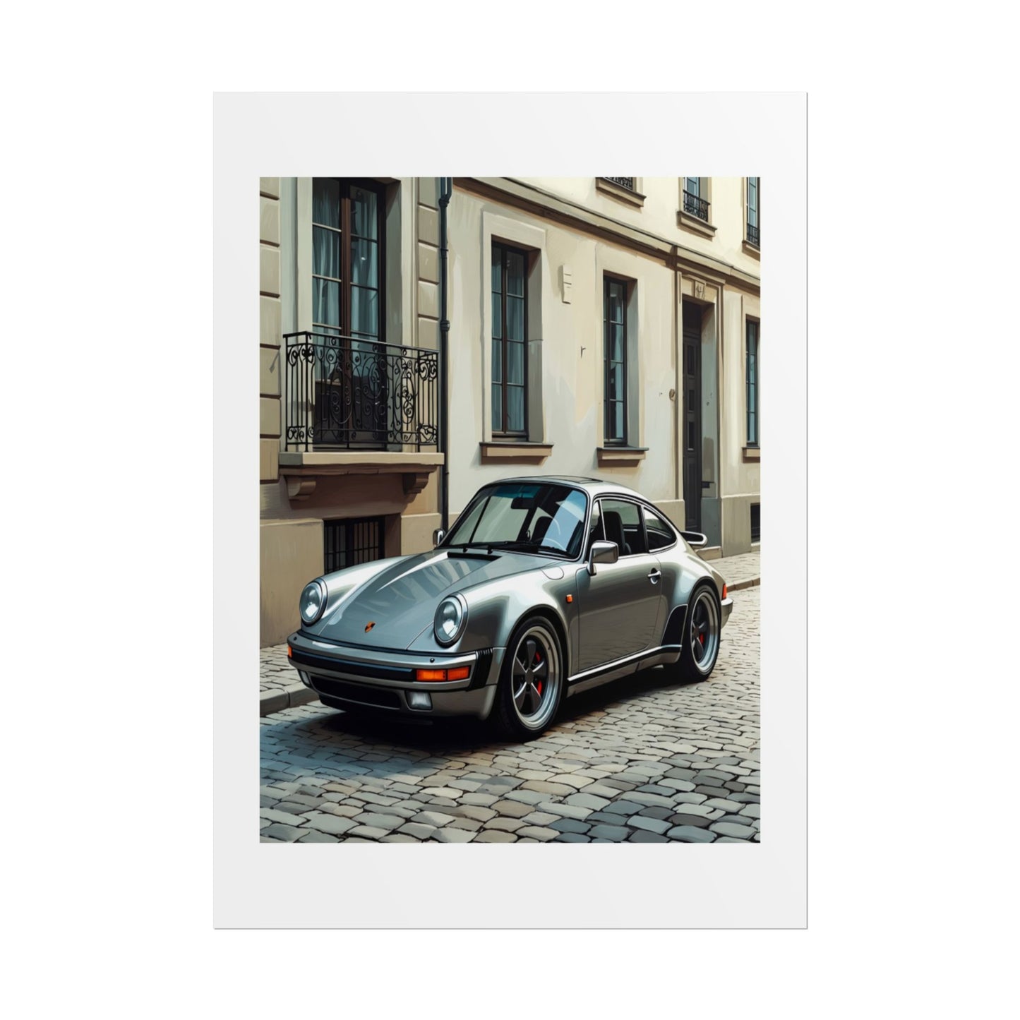 Classic Porsche 911 Rolled Poster — Vintage Sports Car Street Photography Print