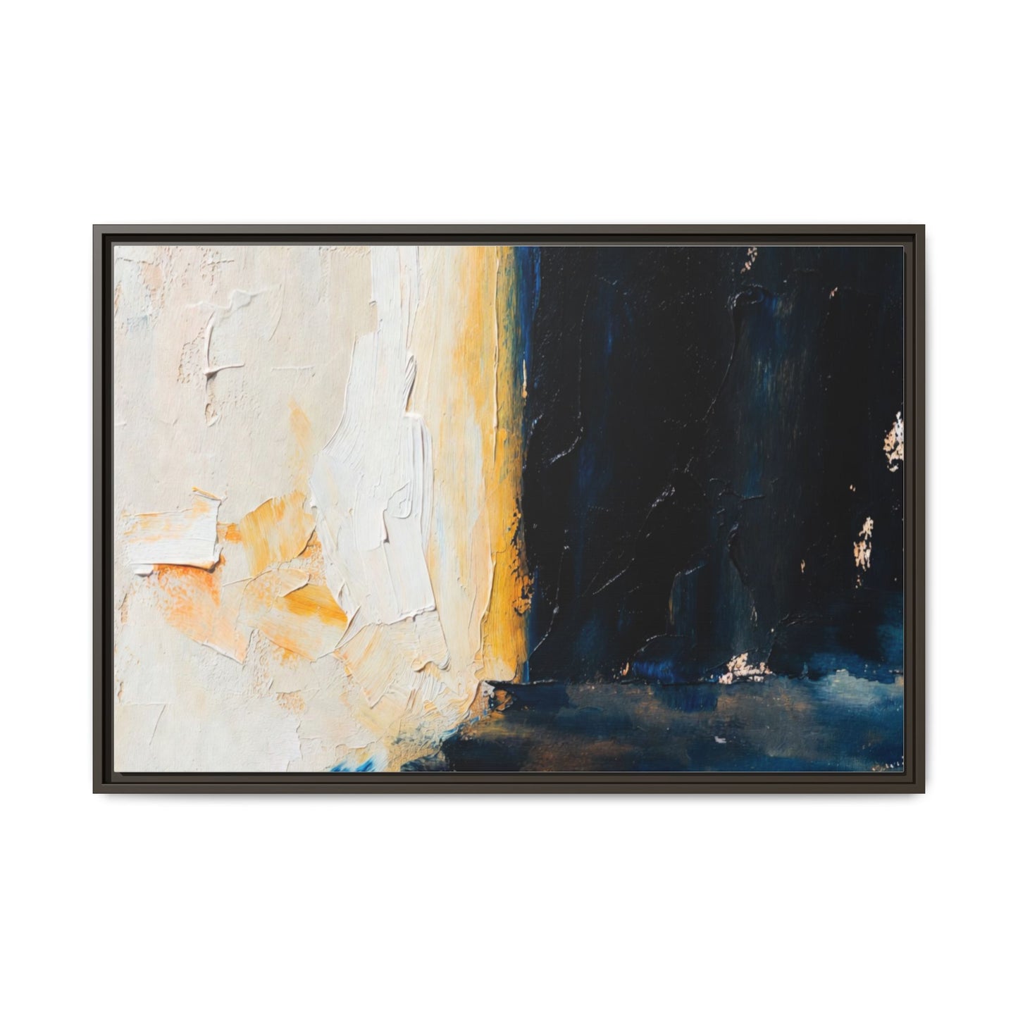 Abstract Coastal Texture Framed Canvas Art — Matte Multi-Color Wall Print