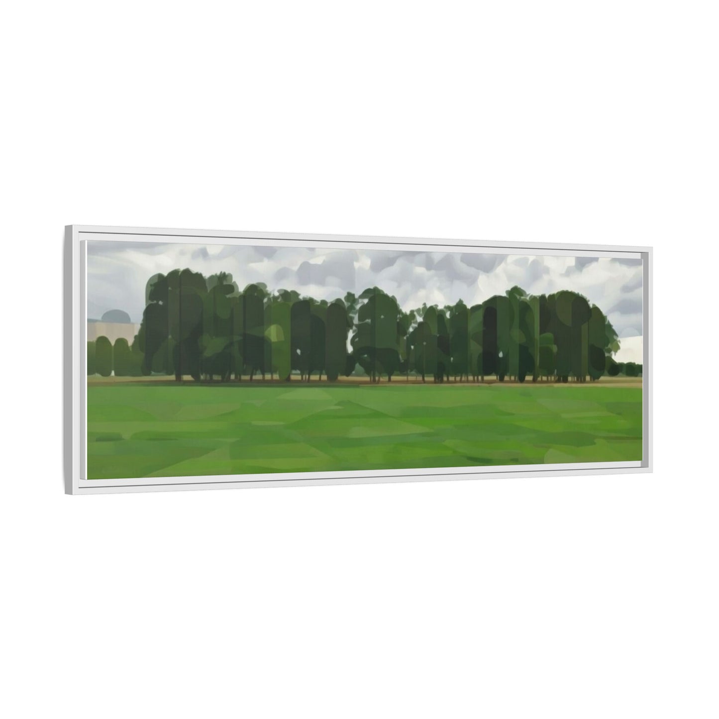 Framed Matte Canvas Print — Minimalist Green Landscape Art