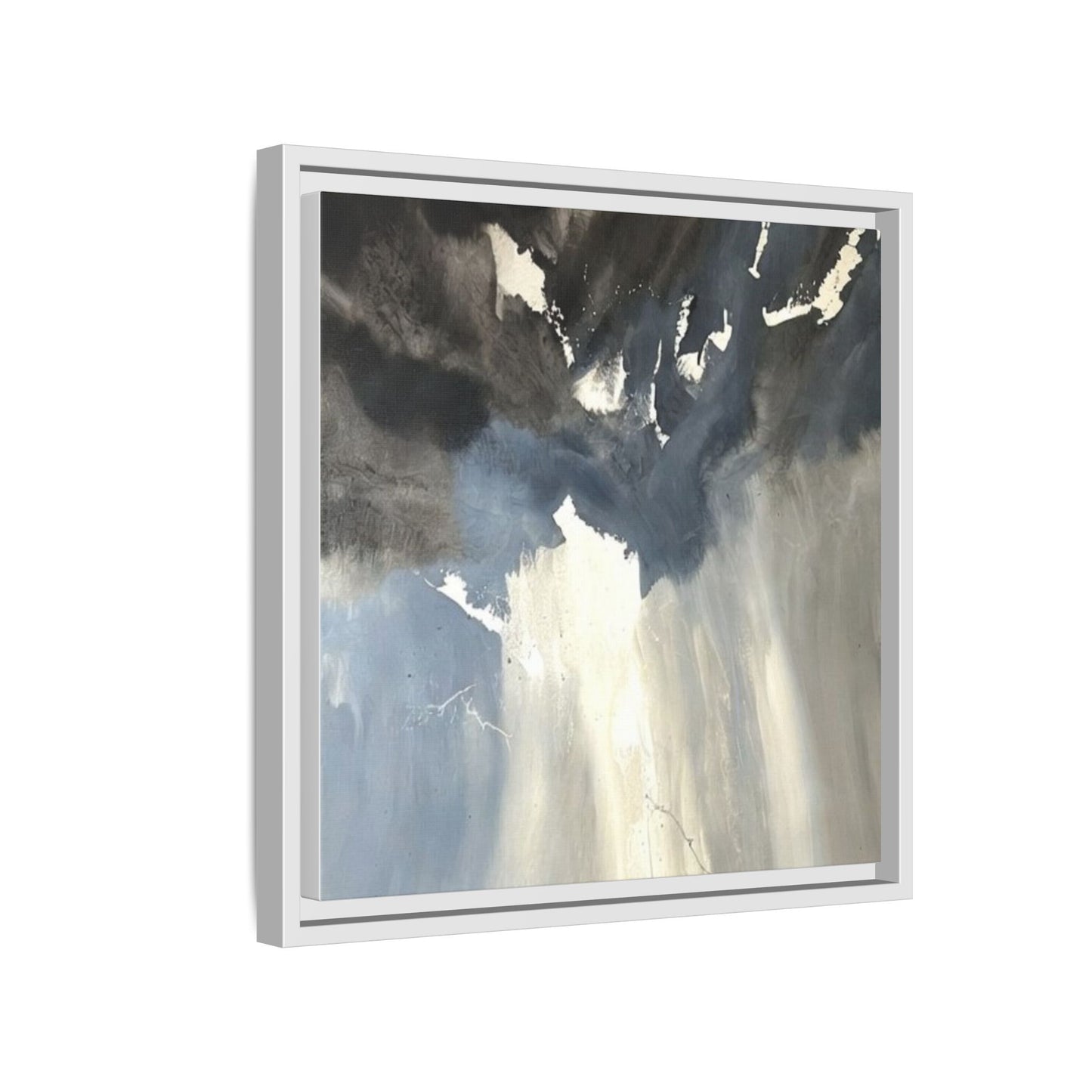 Framed Matte Canvas Art — Moody Abstract Sky Painting