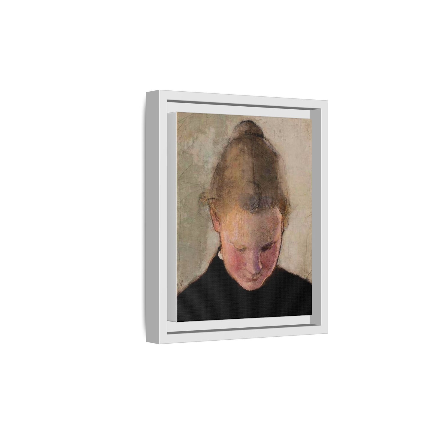 Lukeva tytto by Helena Schjerfbeck Framed Matte Canvas Art Print