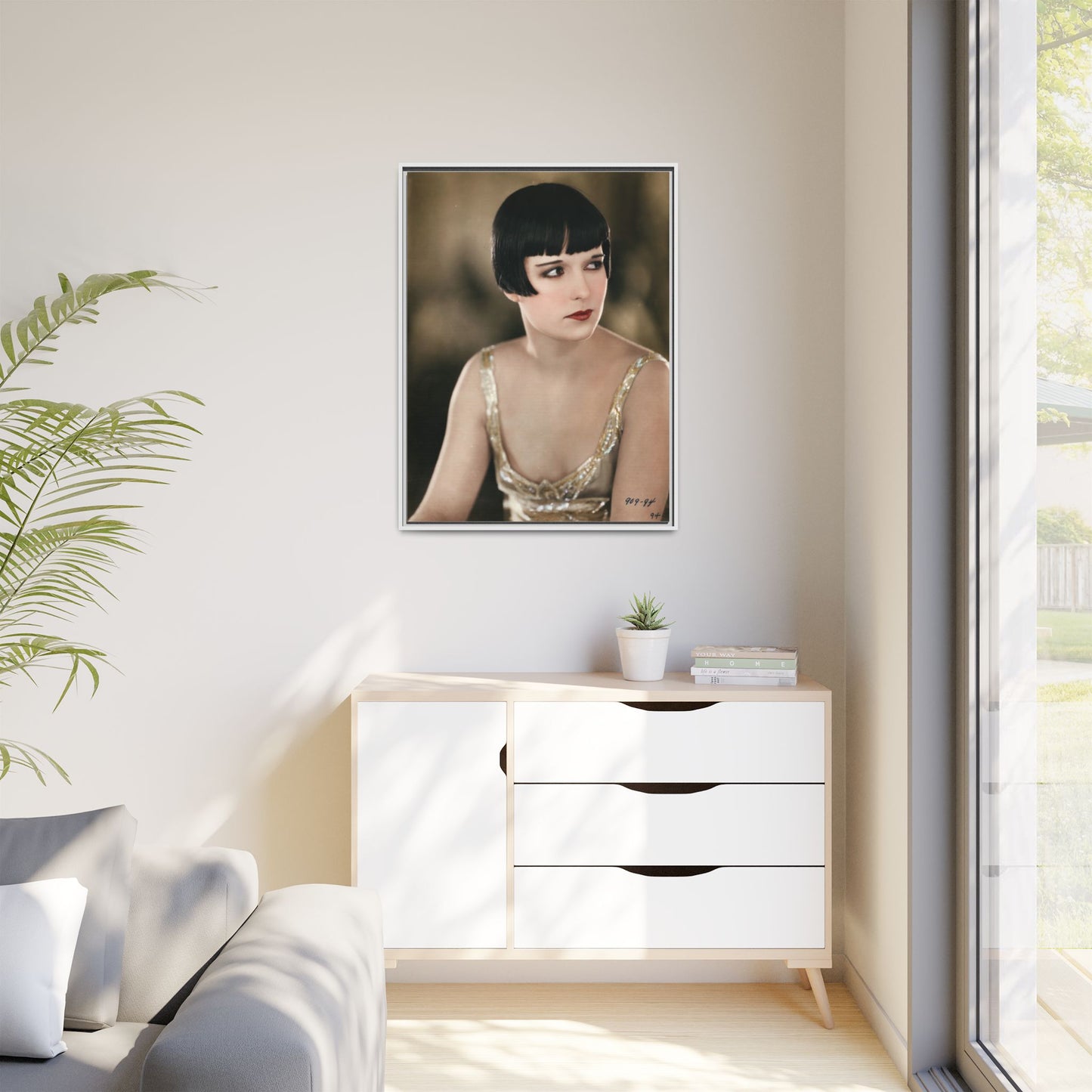 Vintage Louise Brooks Portrait Matte Canvas Framed Wall Art
