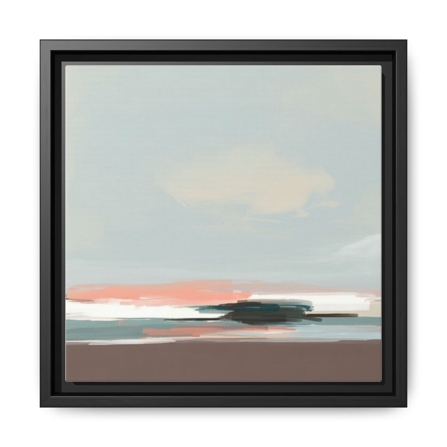 Framed Matte Canvas Print — Soft Coastal Abstract Landscape