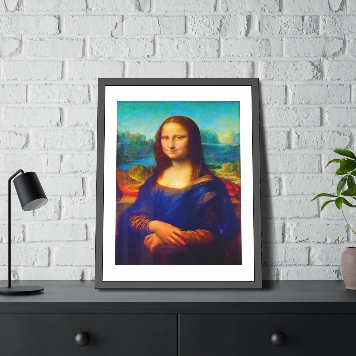 Framed Mona Lisa Poster — Classic Renaissance Art Print in Black Frame