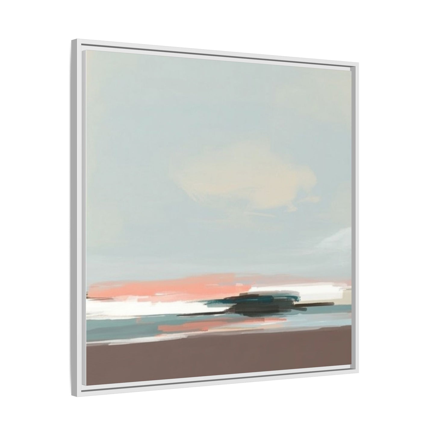 Framed Matte Canvas Print — Soft Coastal Abstract Landscape