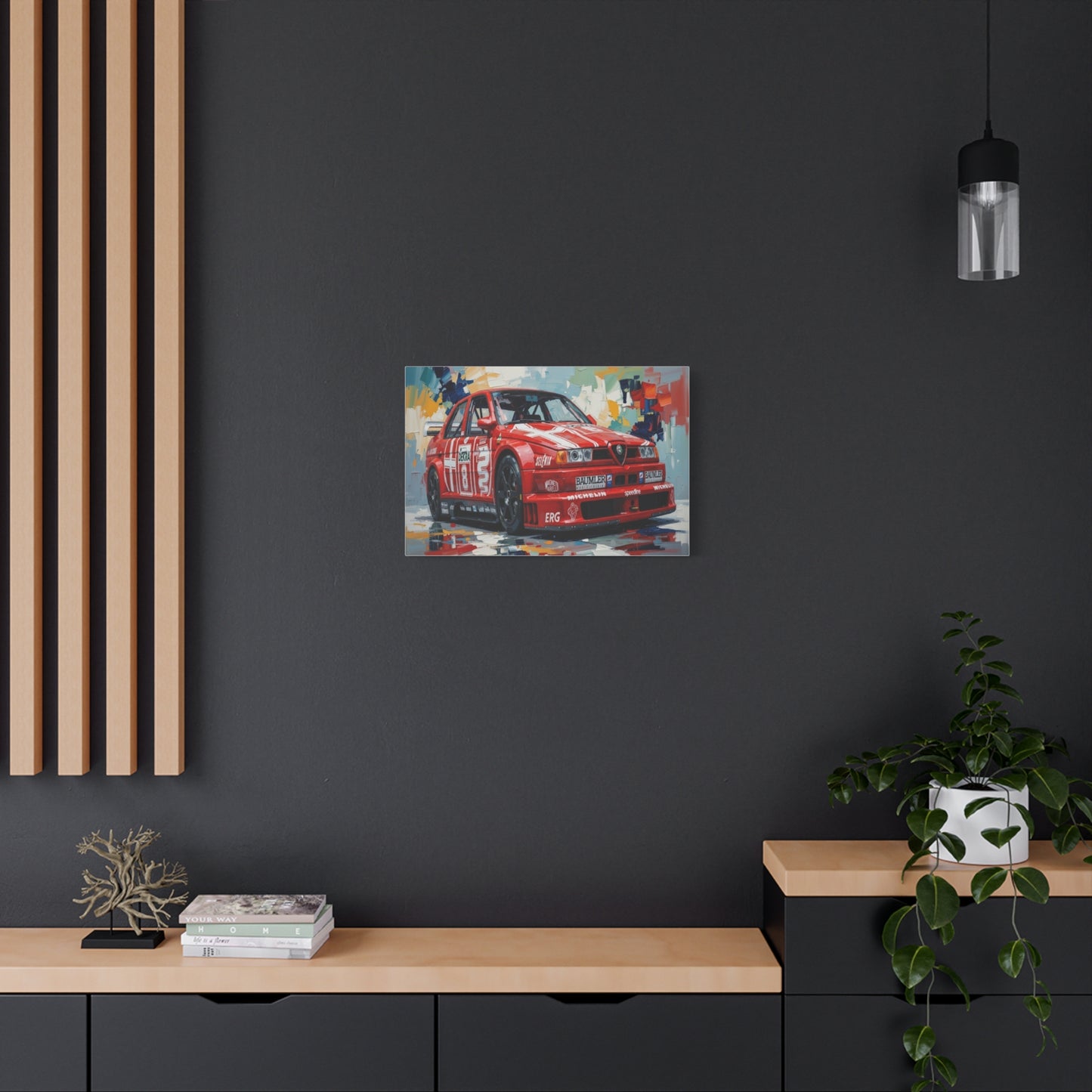 Racing Alfa Romeo Canvas Print — Red Race Car Stretched Wall Art