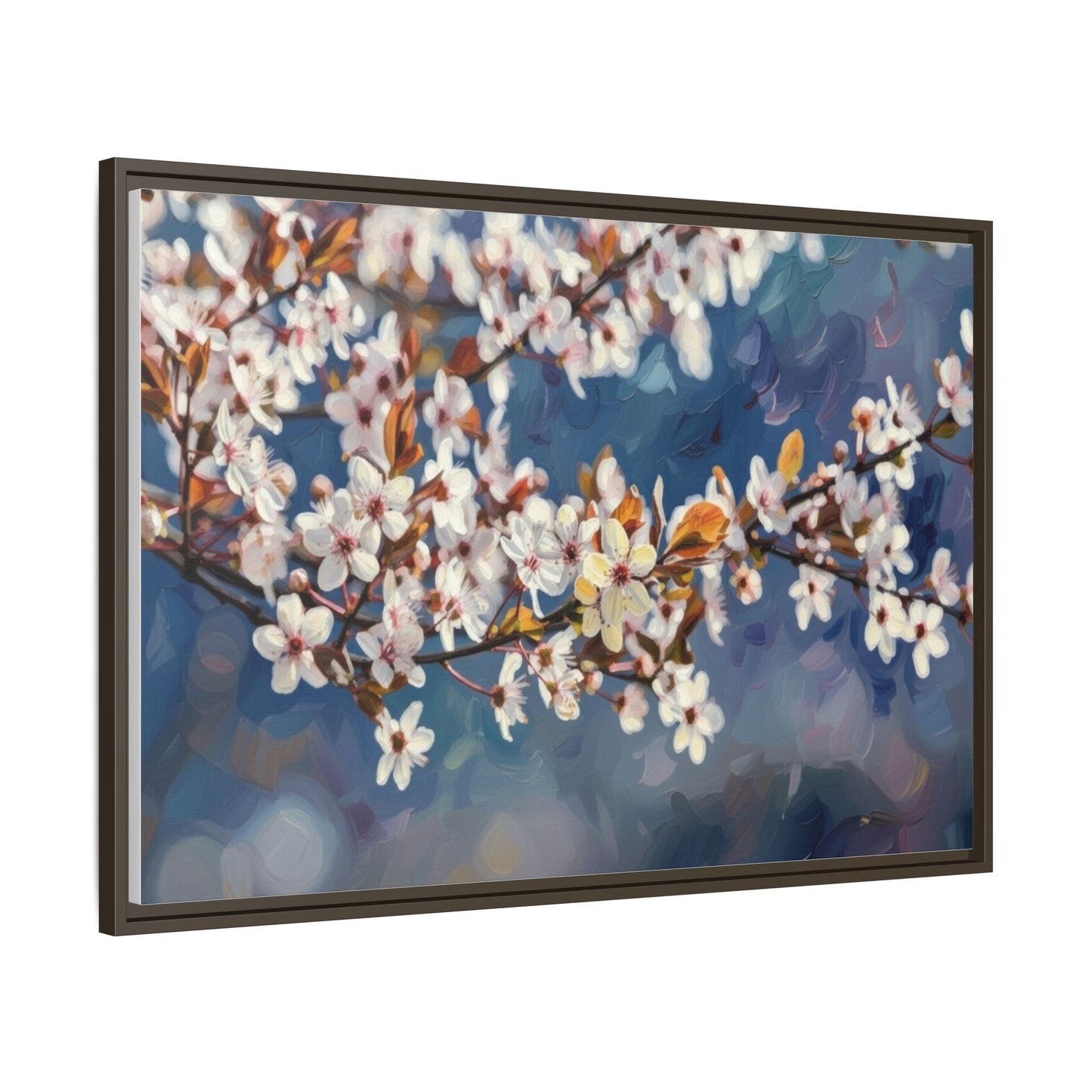 Framed Matte Canvas Print — Cherry Blossom Branch Wall Art