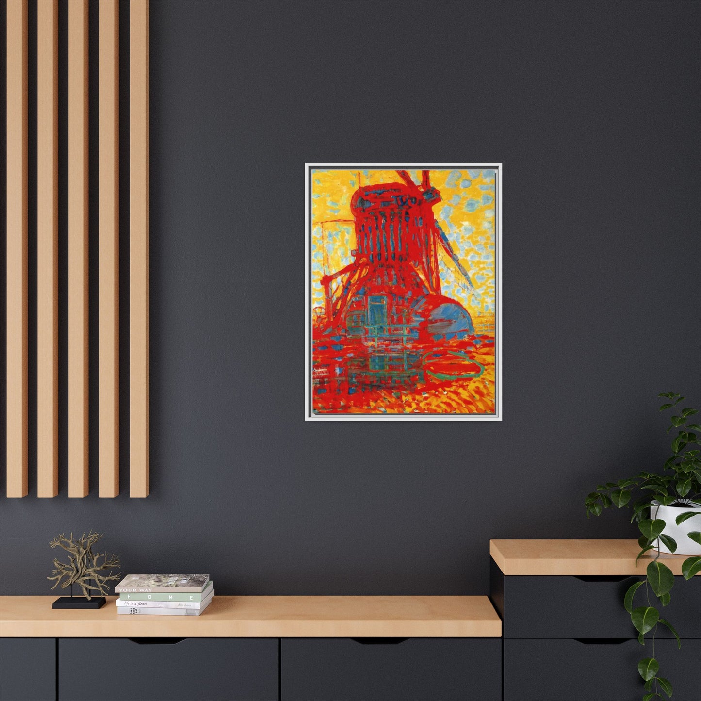 Mill by Sunlight by Piet Mondrian Matte Framed Canvas Wall Art Print