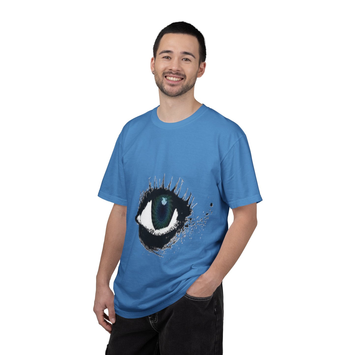 Eye Graphic T-Shirt — Blue Iris Grunge Art Tee