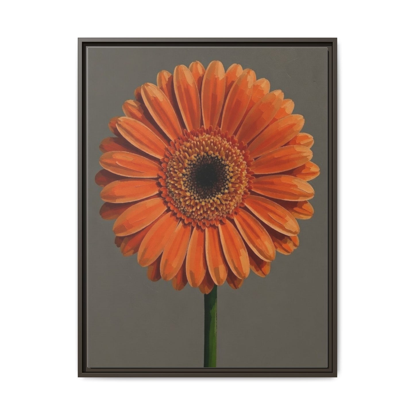 Orange Gerbera Daisy Matte Canvas Print (Framed)
