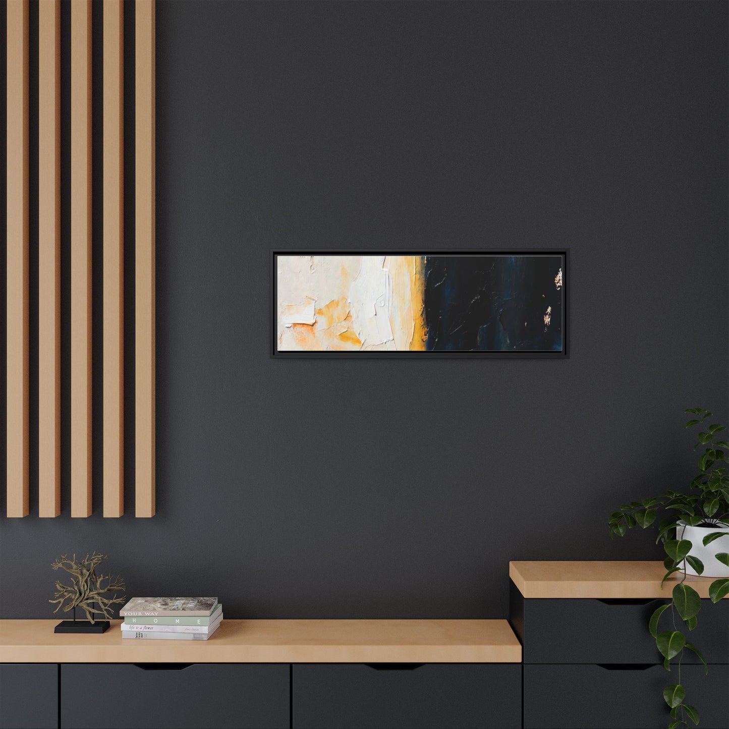 Abstract Coastal Texture Framed Canvas Art — Matte Multi-Color Wall Print