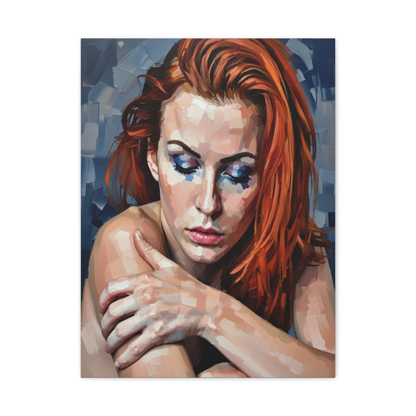 Red-Headed Woman Portrait Canvas Print — Matte Stretched Wall Art