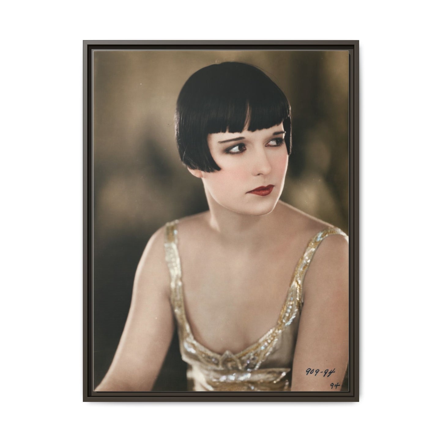 Vintage Louise Brooks Portrait Matte Canvas Framed Wall Art