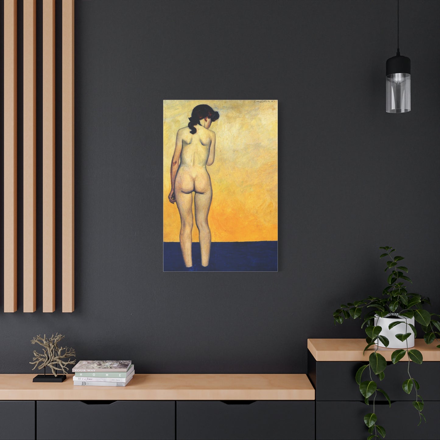 Adolescente entrant dans l'eau by Félix Vallotton  Matte Stretched Wall Art Print