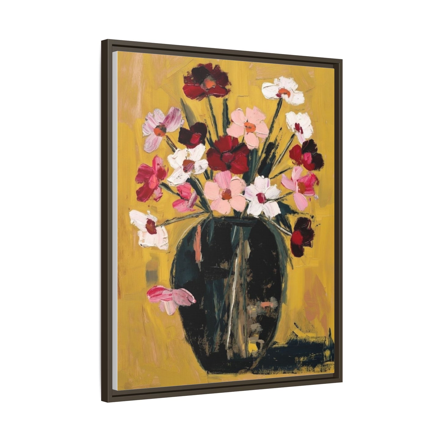 Framed Matte Canvas Floral Still Life Wall Art