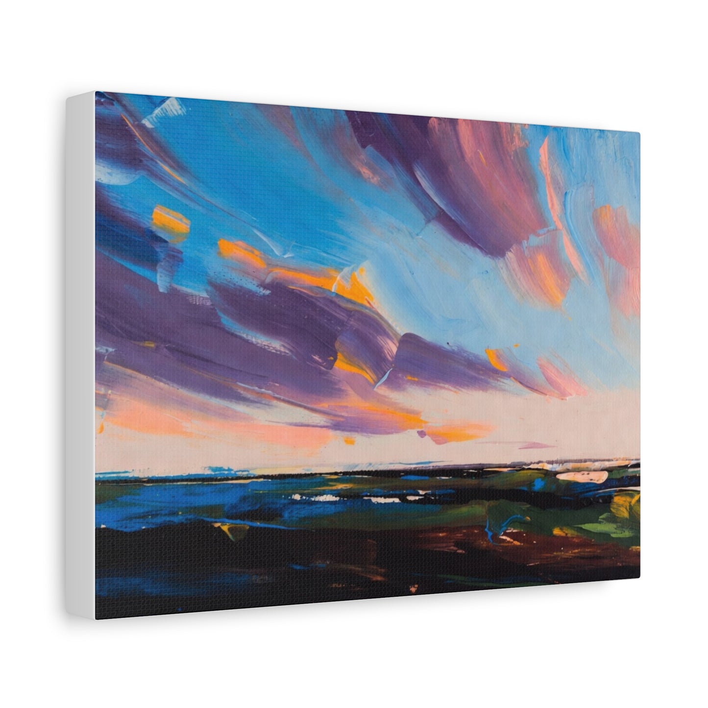 Abstract Coastal Sunset Canvas Print — Matte Stretched Wall Art
