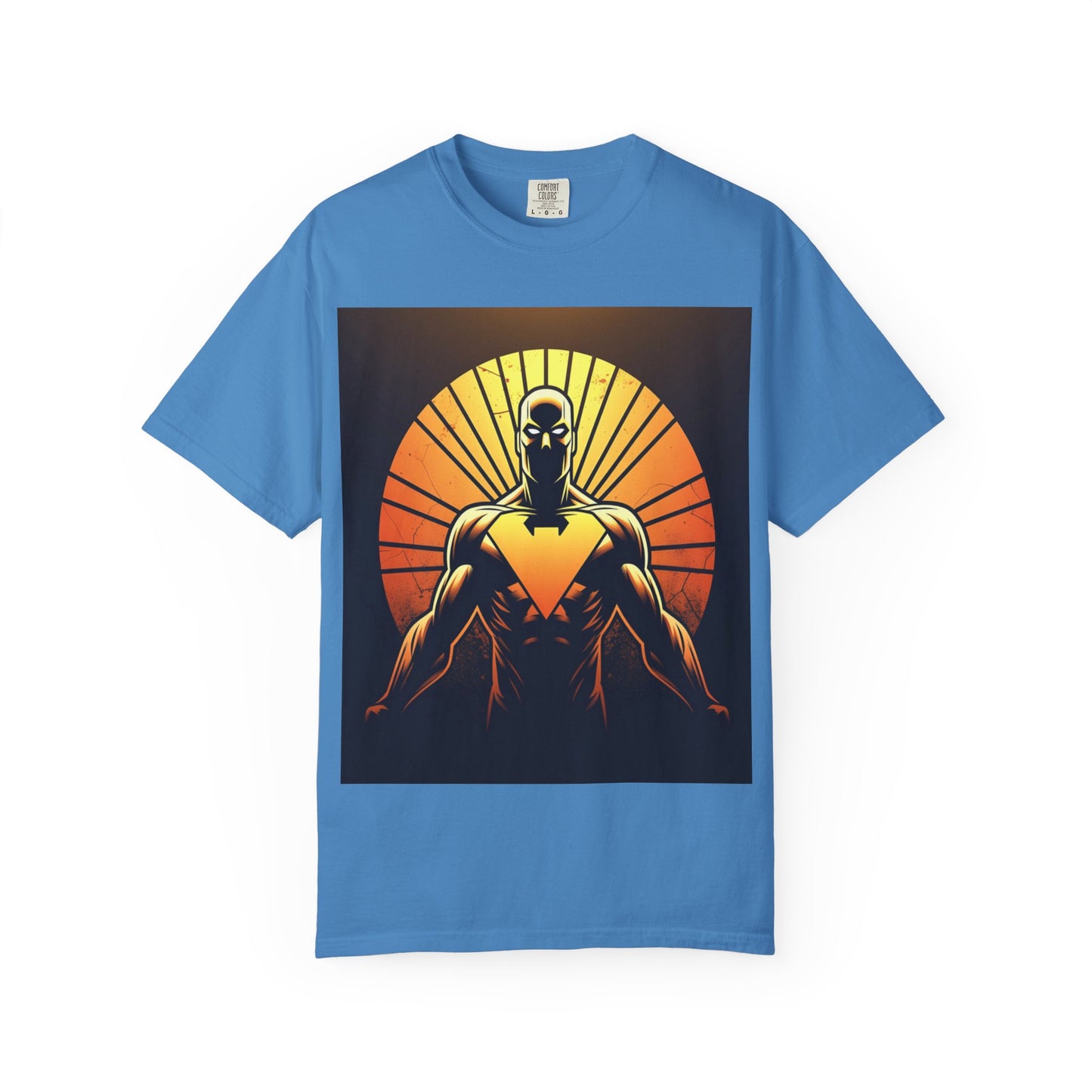 Superhero Sunrise T-Shirt — Bold Chest Emblem Graphic