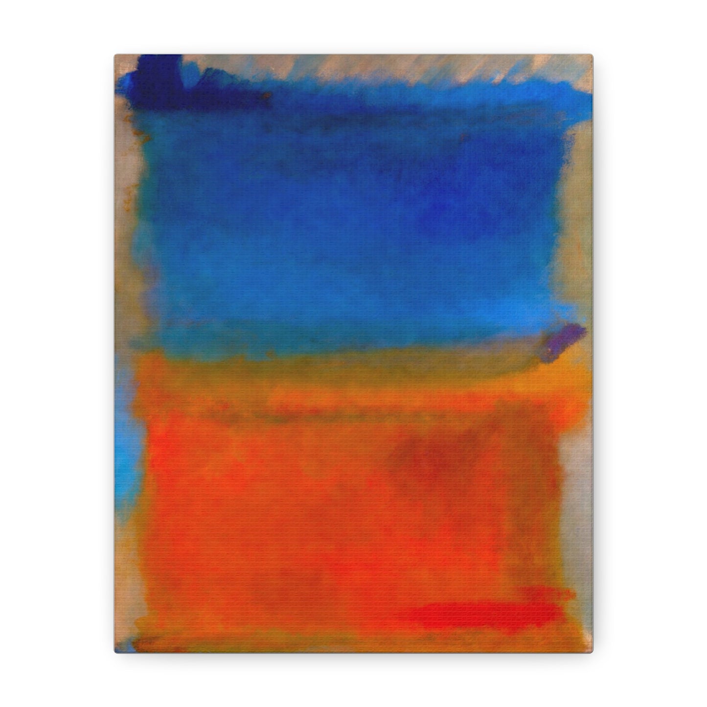 Abstract Blue and Orange Canvas Print — Modern Stretched Wall Art