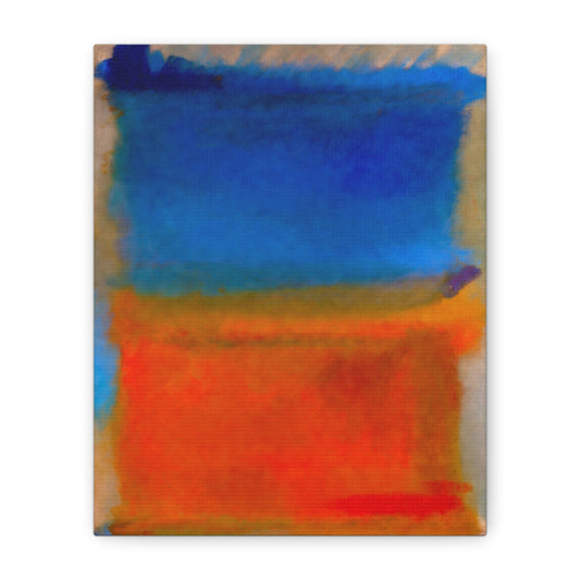 Abstract Blue and Orange Canvas Print — Modern Stretched Wall Art