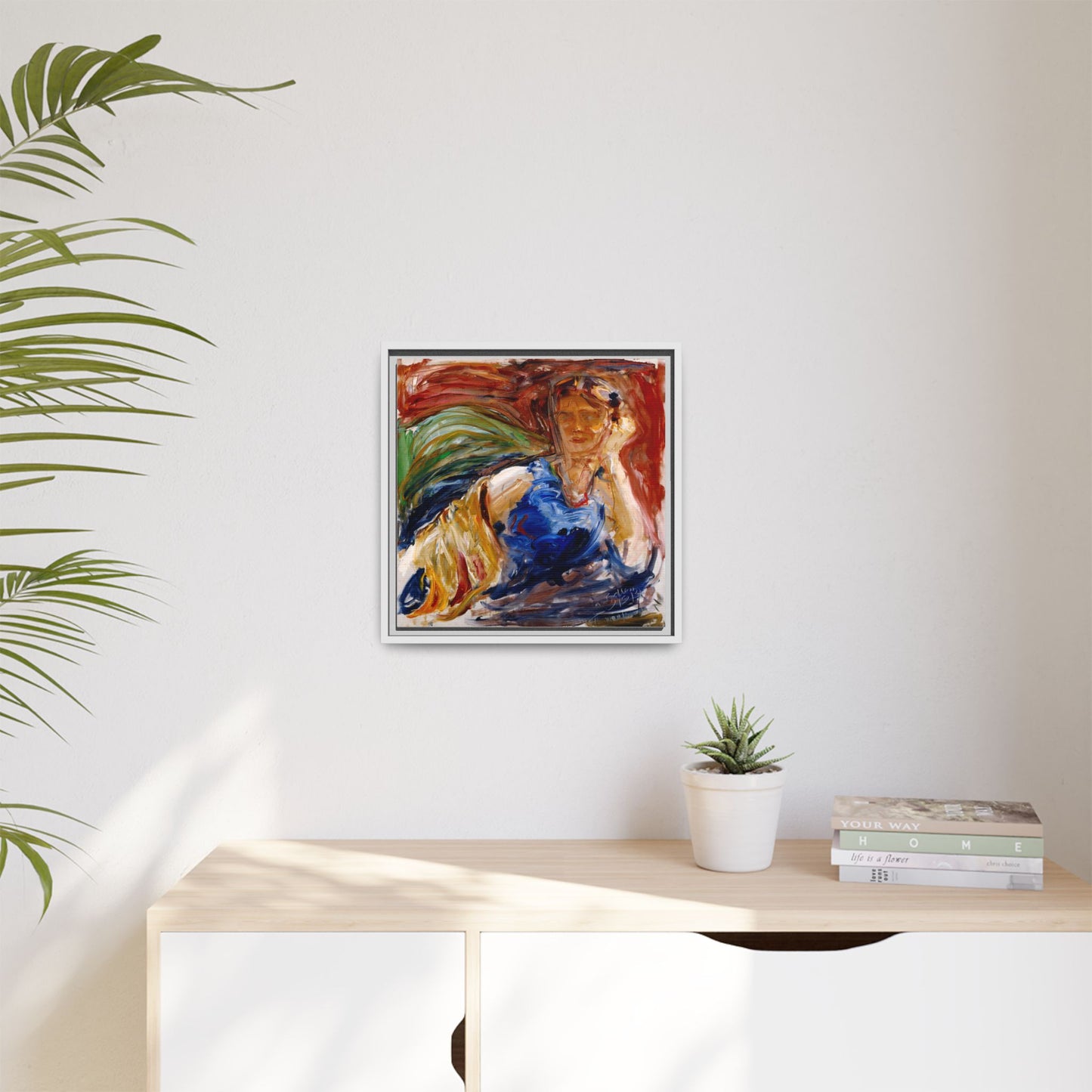 Portrait of hyllis Sjostrom by Akseli Gallen-Kallela Canvas Matte Framed Wall Art Print
