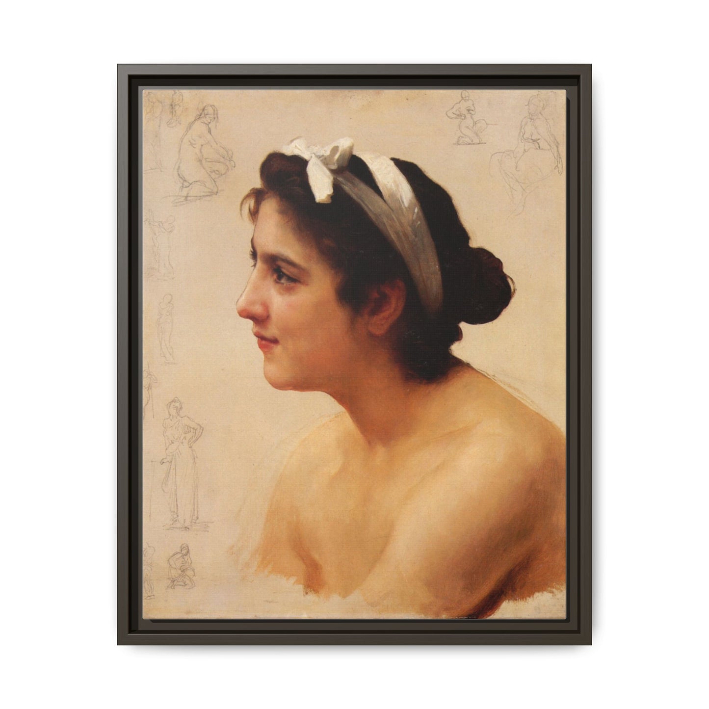 Study Of A Woman For Offering To Love by William Adolphe Bouguereau Framed Matte Canvas Print