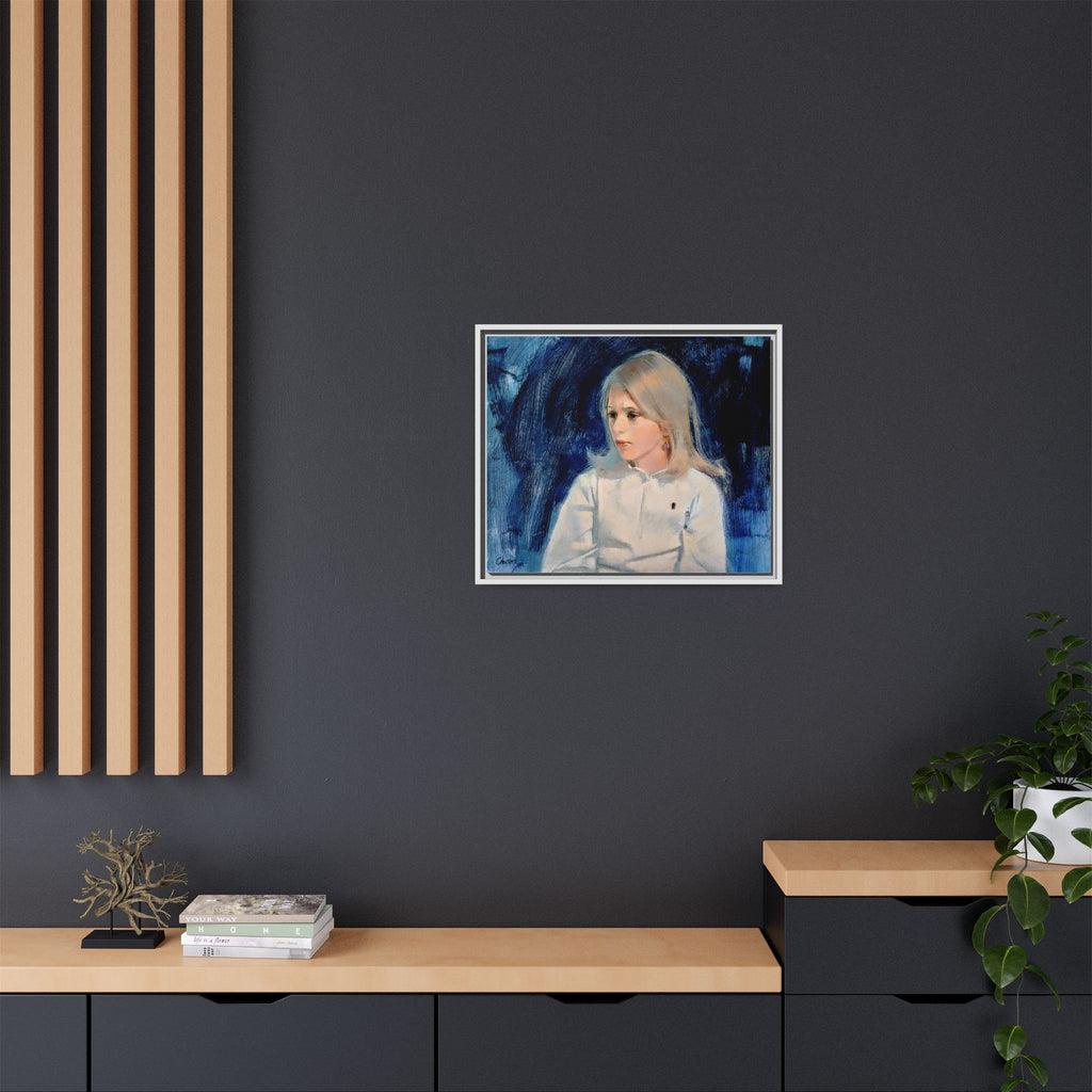 Painting of girl by Unknown Artist Framed Matte Canvas Classic Wall Art