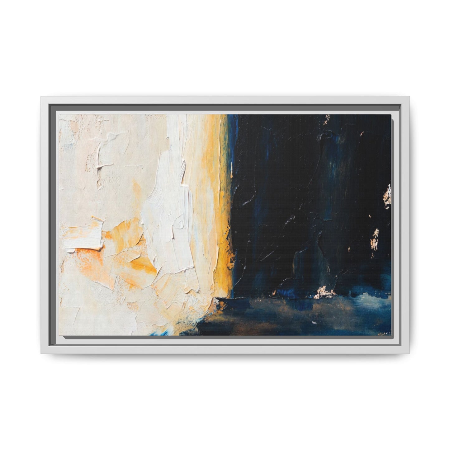Abstract Coastal Texture Framed Canvas Art — Matte Multi-Color Wall Print