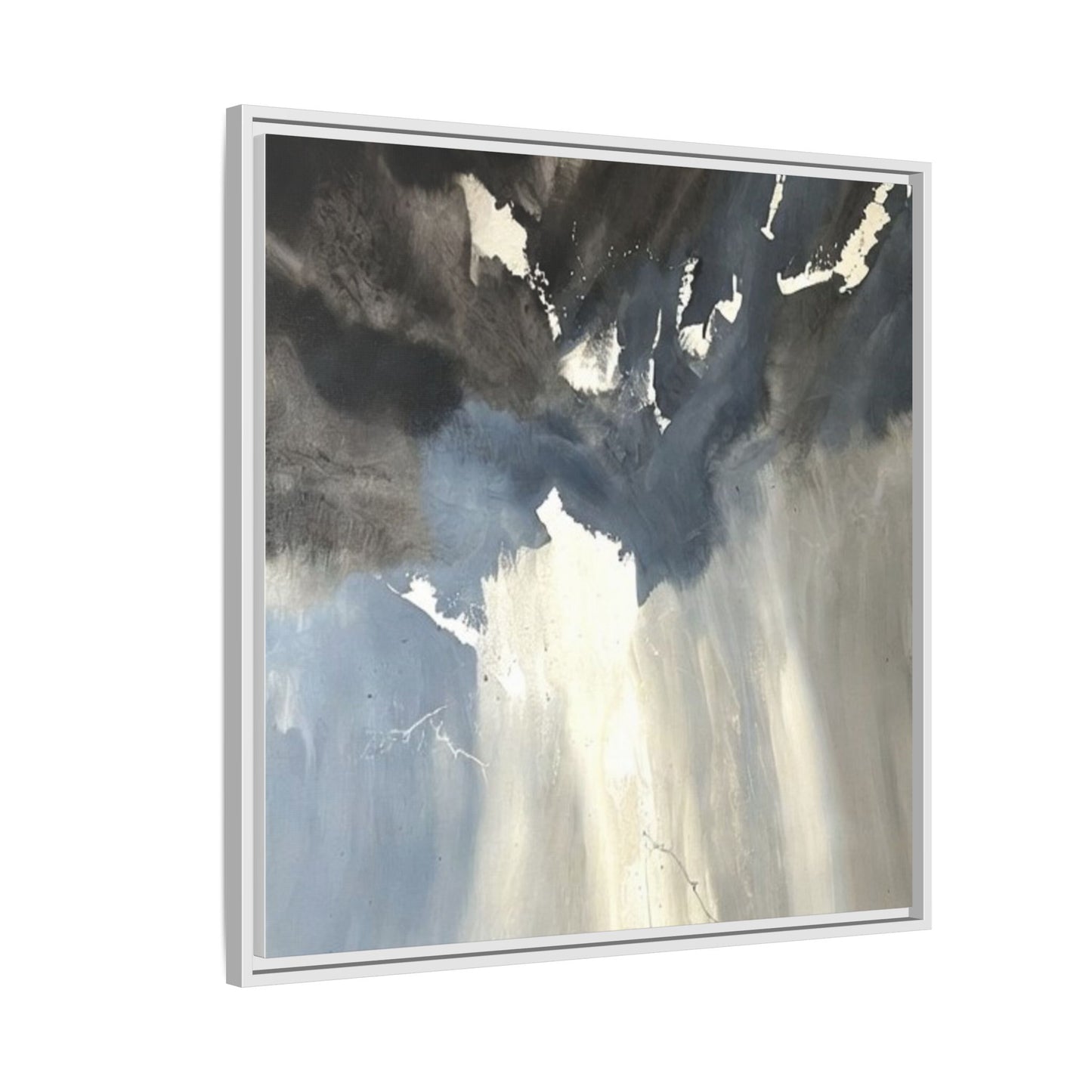 Framed Matte Canvas Art — Moody Abstract Sky Painting