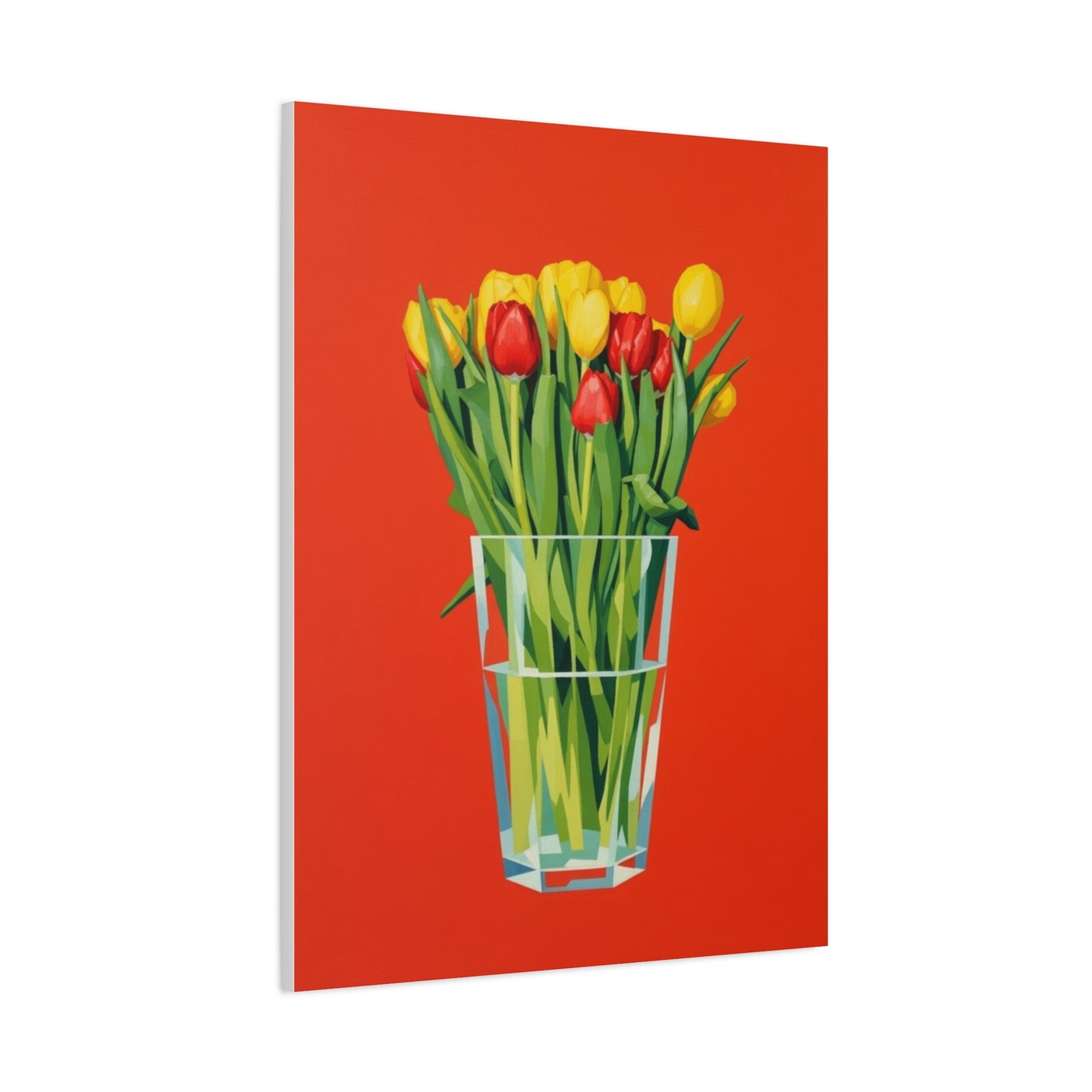 Tulip Bouquet Canvas Print — Vibrant Red Floral Wall Art