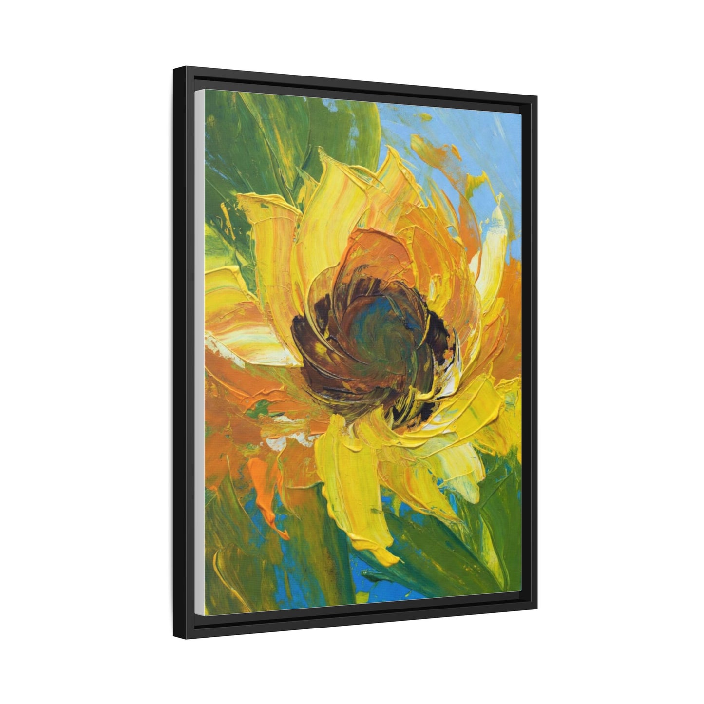 Framed Sunflower Abstract Matte Canvas Print