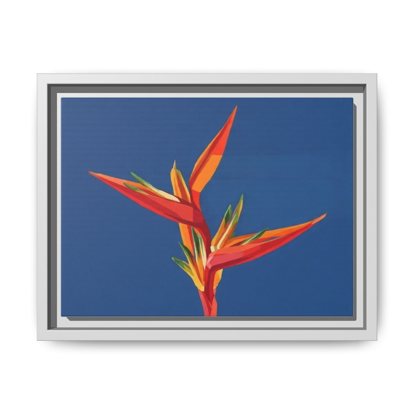 Framed Matte Canvas – Tropical Bird of Paradise Floral Wall Art