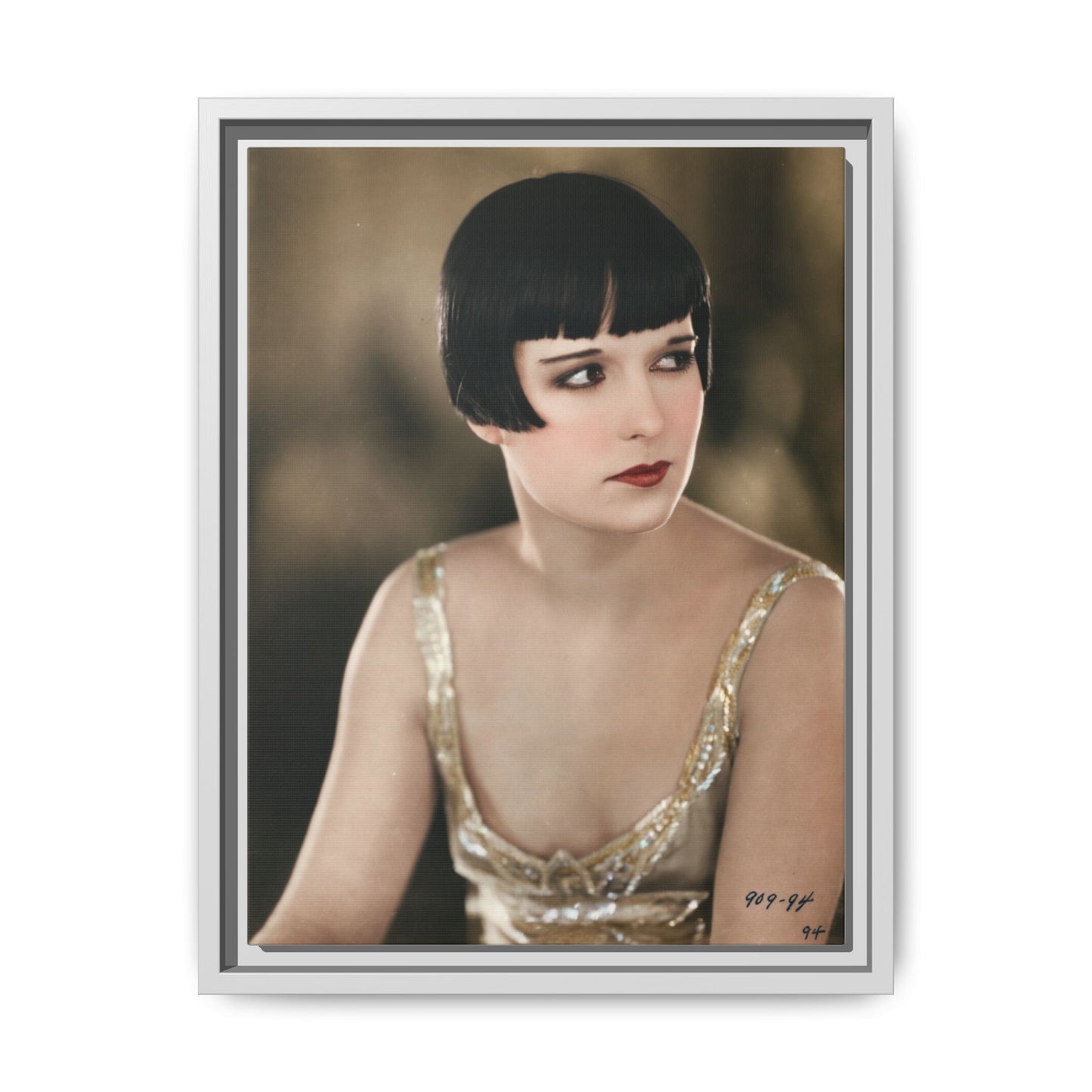 Vintage Louise Brooks Portrait Matte Canvas Framed Wall Art