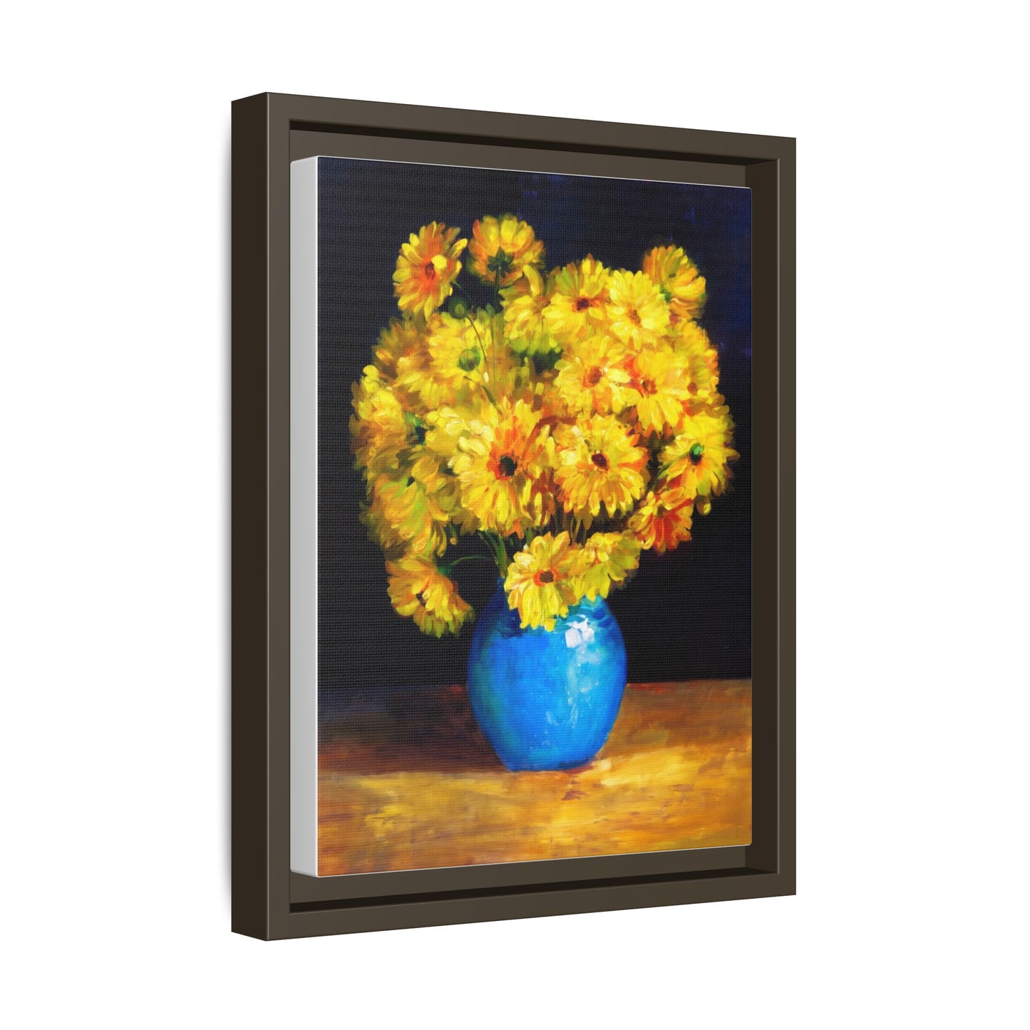 Yellow Daisy Bouquet Matte Canvas Framed Wall Art