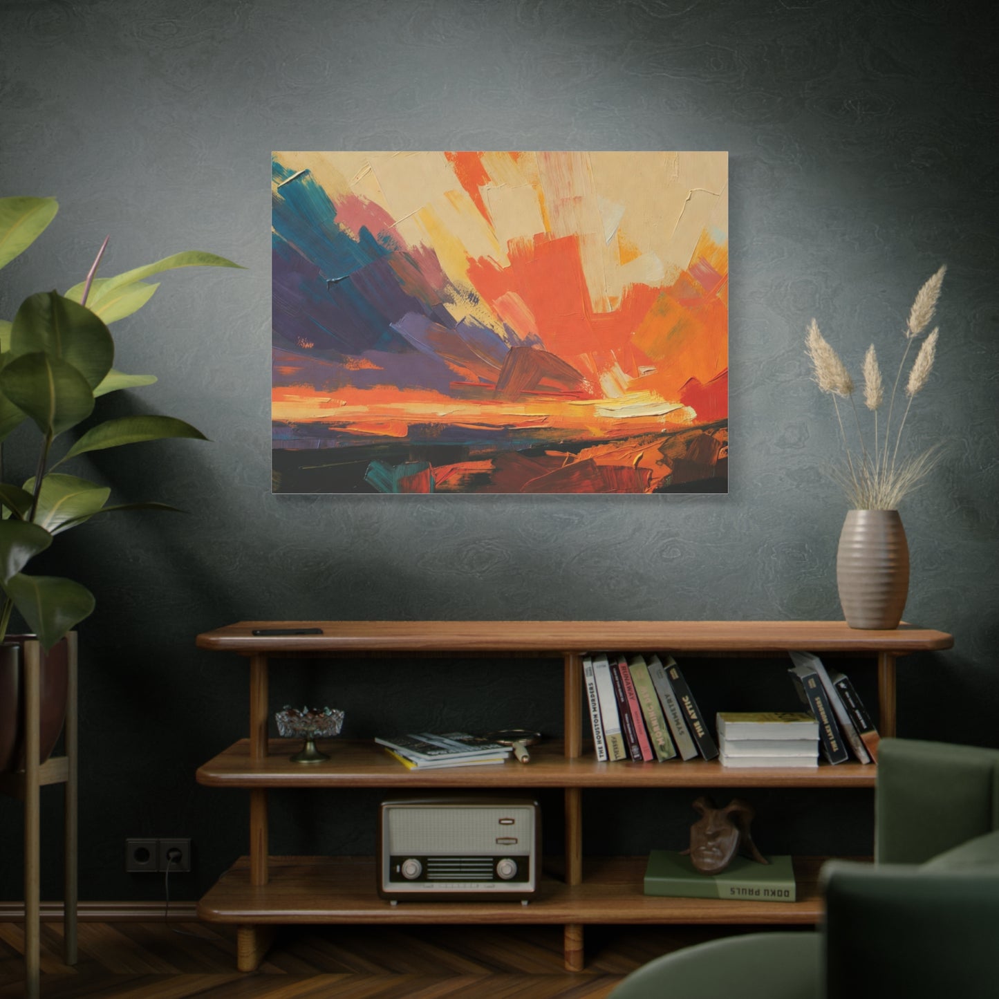 Abstract Sunset Landscape Canvas Print — Matte Stretched Wall Art